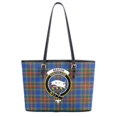 Beaton Ancient Tartan Crest Leather Tote Bag